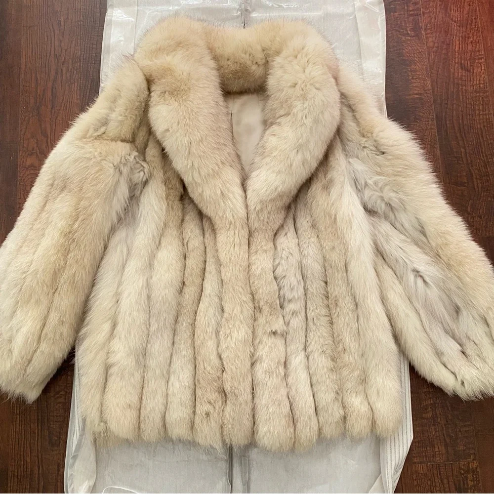 Blue Fox Fur Coat - Picture 1 of 8